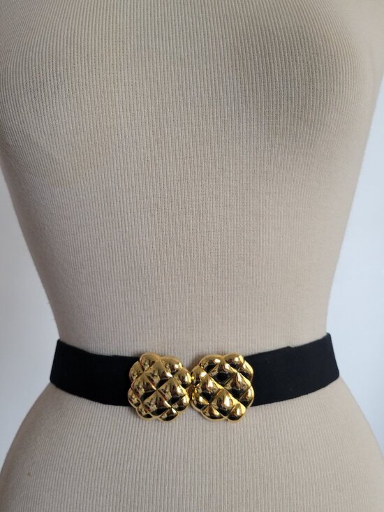 Women’s Black Soft Cloth Stretchable Belt w/Interchangeable Buckle main image 7
